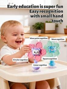 MINKOJA Mainan Putar dengan Perekat Hisap untuk Bayi - Mainan Sensorik dari Resin ABS, Mainan Portabel, Cocok untuk Pesawat Terbang, Restoran, dan Penggunaan di Rumah - Meningkatkan Keterampilan Motorik dan Perkembangan Kognitif - MultiWarna - View 4