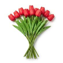 36Pcs Exquisite Realistic Red Artificial Tulip Bouquet, Faux Flowers For Home Decor, Wedding, Party And Multi-Holiday Gift - Red - View 6