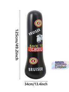 1.25m/49.2in Inflatable Boxing Bag - Perfect For Karate/Taekwondo And Everyday Boxing Training. Water/Sand Filling Available. Made Of Durable PVC. Suitable For Both Men And Women, Making It A Perfect Everyday Gift. - Multicolor - View 2