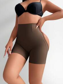 SHEIN Women's Shapewear Bottoms, Tummy Control Briefs - Brown - View 5