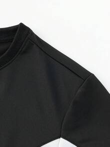 Manfinity Hypemode Set Kaos Lengan Pendek Leher Bulat dan Celana Pendek Pria, untuk Liburan - MultiWarna - View 8