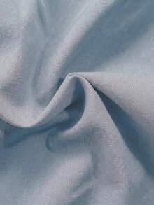 Calvaya Plus Size Casual Solid Color Tie-Up Shirt - Dusty Blue - View 4