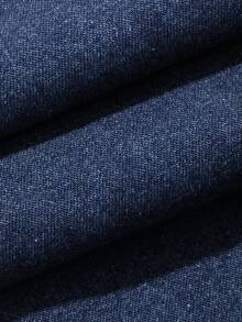 DAZY Bộ đồ nữ thường ngày gồm áo sơ mi có túi lưng và quần jeans ống rộng, thích hợp cho mùa xuân/hè. - Màu xanh lam - Xem 3