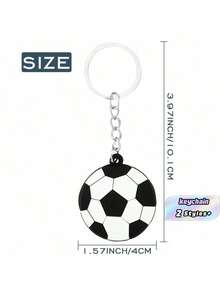 SHEIN 20pcs Football Shaped Keychain Decoration Set Valentine's Day, Valentine's Day Wedding, Birthday, Wedding Supplies, Keychain - Multicolor - View 3
