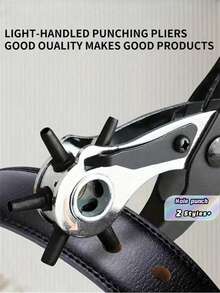 Easy-Use Round Hole Punch Pliers, Household Belt/Bag/Leather Puncher, Dual-Lever Structure, CrV Professional-Grade Punch Head, Adjustable 6 Hole Sizes, Anti-Rust Design, Suitable For Leather, Cardboard, Cards And More Materials - Multicolor - View 5
