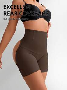 SHEIN Women's Shapewear Bottoms, Tummy Control Briefs - Brown - View 4