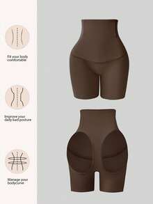 SHEIN Women's Shapewear Bottoms, Tummy Control Briefs - Brown - View 7