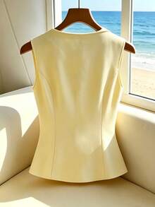 Franclia Women Tank Tops & Camis - Cream - View 2