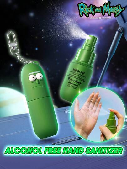 Rick and Morty X SHEGLAM Pickle Rick No-Rinse Hand Cleanser Spray Brand Beauty Makeup Face Paint Cosmetic For Women Girls Perfect For Spring Summer Ideal For Y2K Fancy Fashion Suitable For Birthday Mother'S Day Gift Rave Party Ready Best Color