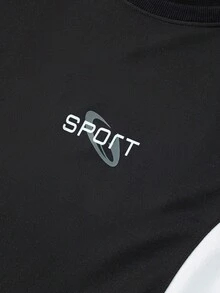 Manfinity Hypemode Set Kaos Lengan Pendek Leher Bulat dan Celana Pendek Pria, untuk Liburan - MultiWarna - View 5