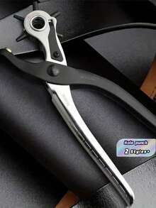 Easy-Use Round Hole Punch Pliers, Household Belt/Bag/Leather Puncher, Dual-Lever Structure, CrV Professional-Grade Punch Head, Adjustable 6 Hole Sizes, Anti-Rust Design, Suitable For Leather, Cardboard, Cards And More Materials - Multicolor - View 7