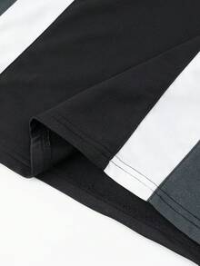 Manfinity Hypemode Set Kaos Lengan Pendek Leher Bulat dan Celana Pendek Pria, untuk Liburan - MultiWarna - View 4