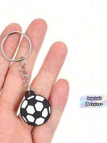 SHEIN 20pcs Football Shaped Keychain Decoration Set Valentine's Day, Valentine's Day Wedding, Birthday, Wedding Supplies, Keychain - Multicolor - View 8