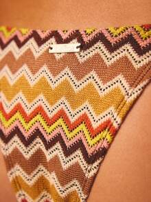 Aralina 4 Piece Retro Tri Slider Spring Swim Vacation Beach Bikini Set With Skirt Four Piece Set With Swim Bag - Multicolor - View 3