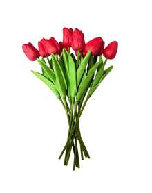36Pcs Exquisite Realistic Red Artificial Tulip Bouquet, Faux Flowers For Home Decor, Wedding, Party And Multi-Holiday Gift - Red - View 8