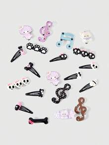 ROMWE Anime 20 Pieces Random Cute Style Hairpins, Y2K  Style Star ,Skull,  Bow Elements Hairpins , Fashional  Hair Accessories - Cute multicolored - View 2