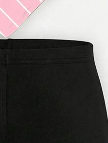 2件套女童休闲时尚创意高端清新简约数字32加州条纹图案T恤和骑行短裤套装，适合春、夏、秋季日常穿着，舒适百搭。 - 彩色 - 查看 4