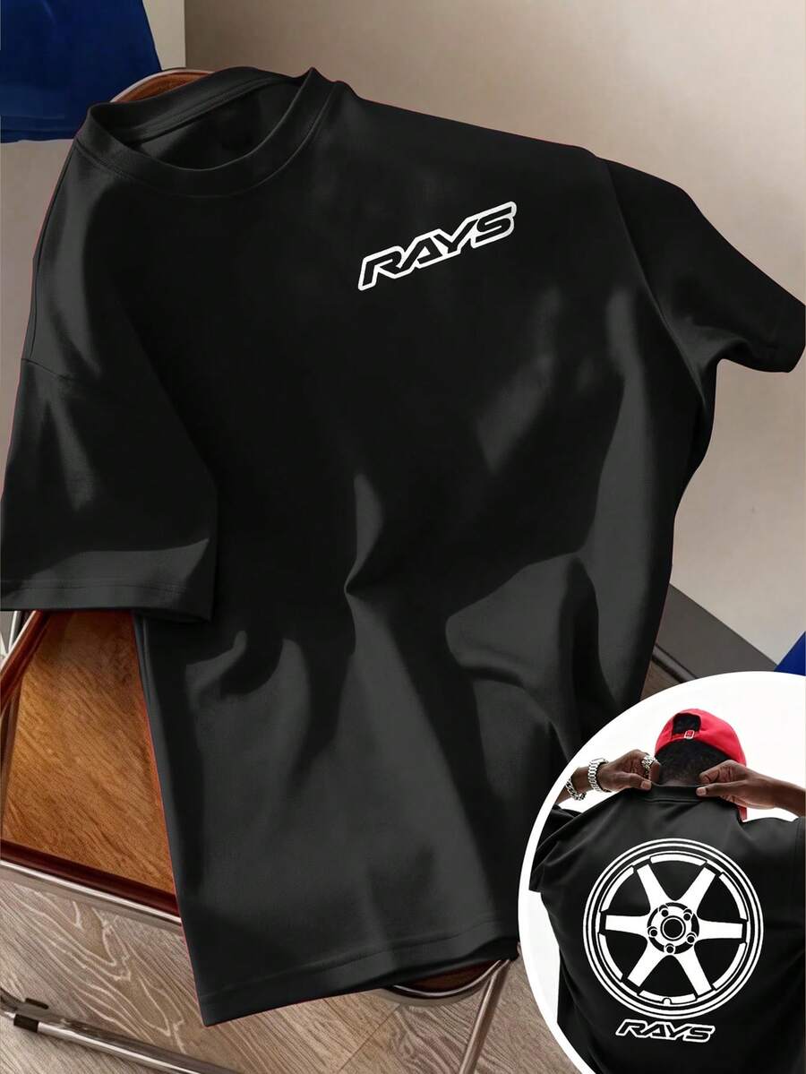 Resyla Men's Round Neck Short Sleeve Casual T-Shirt, Versatile For Daily Wear, Summer - Black - View 1