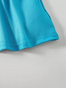 SHEIN Playful Pals 3件套女婴夏季新款碎花无袖吊带裙+纯色连衣裙，田园风，时尚可爱连衣裙 - 彩色 - 查看 4