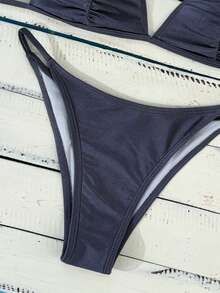 Swim Mod Bộ bikini tách rời tối giản dành cho mùa Xuân/Hè 2026, đồ bơi cao cấp tôn dáng cho nữ. - Nhiều màu - Xem 6