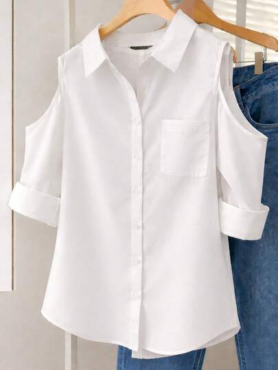 Blusa dama elegante oficina casual moderna sin mangas hombros descubiertos uso diario primavera verano formal chic ligera
