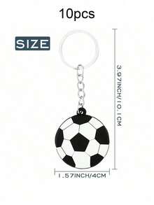 SHEIN 20pcs Football Shaped Keychain Decoration Set Valentine's Day, Valentine's Day Wedding, Birthday, Wedding Supplies, Keychain - Multicolor - View 10