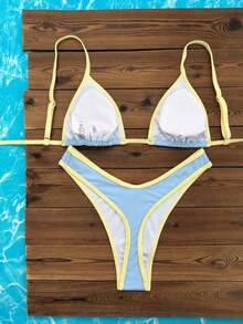Swim Mod Bộ bikini hai mảnh buộc dây cổ gợi cảm mùa xuân/hè 2026, thích hợp cho kỳ nghỉ. - Nhiều màu - Xem 5