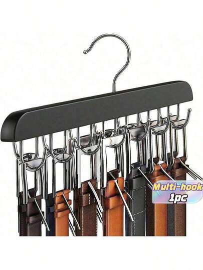 1PC Belt Hanger For Closet Max 42 Belts, Wooden Belt Organizer Closet Accessories With 14 Hooks, Black Hangers Belts Ties Display Rack Hanging Holder For Closet Organizers And Storage Decorations Decor Festival Decor Room Decor Home Decor Decor Bedroom Decorbedroom,Organizer,Organiser,Home Storage,White T Shirt Women,Black Pants Women,Ladies Winter Clothes,Dress,Winter Clothes For Ladies,Elegant Woman Dresses,White Shirt For Ladies,Long Sleeve,White Jumpsuit For Women,Spring Dresses For Women