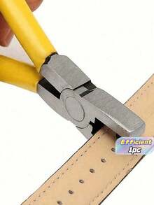 1pc 2mm Universal Handheld Watch Band Pliers, Belt Hole Punch Tool, Hole Punch Eyelet Tool, Tag Punching Machine, Strap Hole Puncher Back To School - Yellow - View 1