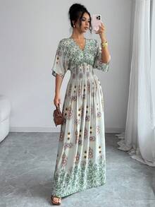 SHEIN Lacomfia 素雅碎花长款休闲连衣裙 - 彩色 - 查看 2