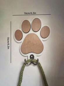 1pc Handcrafted Wooden Paw Print Wall Hook - Polished Finish, Perfect For Towels & Clothes Storage In Bedroom And Bathroom Decor - Multicolor - View 7