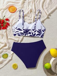 Swim Vcay 2 Potong Set Pakaian Renang Wanita, Pakaian Kasual Minimalis untuk Liburan Musim Panas di Pantai, Kolam Renang, Pesta, Musim Semi/Musim Panas - MultiWarna - View 4