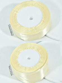 1 Roll 22meters, Beige Packaging Ribbon Bow, Color Ribbon, Polyester Satin Ribbon, Gift Box Silk Ribbon, Jacquard Woven Ribbon - Beige - View 14
