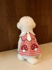 Red Christmas-Themed T-Shirt - Breathable & Comfortable New Spring/Summer Apparel - Short-Sleeve Clothing For Small Dogs, Pets, And Cats. - Red - View 2