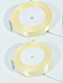 1 Roll 22meters, Beige Packaging Ribbon Bow, Color Ribbon, Polyester Satin Ribbon, Gift Box Silk Ribbon, Jacquard Woven Ribbon - Beige - View 9