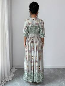 SHEIN Lacomfia 素雅碎花长款休闲连衣裙 - 彩色 - 查看 5