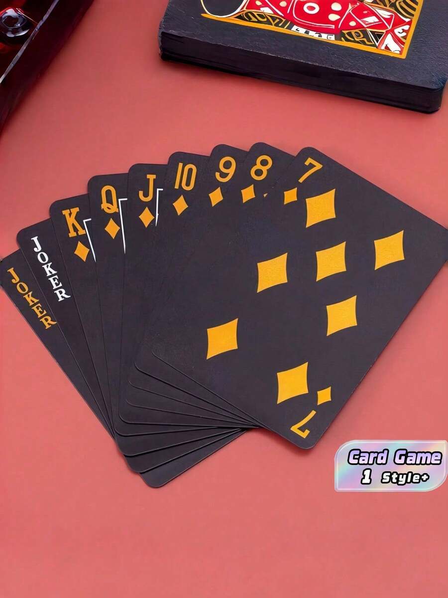 1 Paket Kartu Bermain Tahan Air dan Fleksibel dengan Kotak, Menampilkan Desain Keren yang Ideal untuk Pesta, Permainan, Hadiah, dan Perayaan. Kartu Hitam; Sempurna untuk Hadiah. - Mawar Hitam - View 1