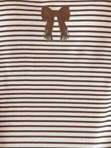 Resyla Women's Striped Halter Tie Bow Decor Casual Versatile Daily Wear Top - Multicolor - View 3