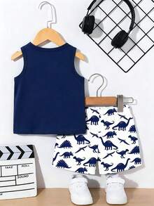 Souflis Souflis Bộ áo ba lỗ và quần short in hình khủng long cho bé trai - Nhiều màu - Xem 2