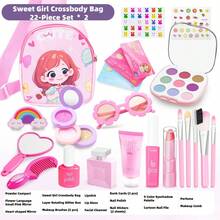 22Pcs/44Pcs Girls' Princess Makeup Vanity Toy Set - Realistic Pretend Play Cosmetic Kit With Portable Handbag For Kids - Multicolor - View 6