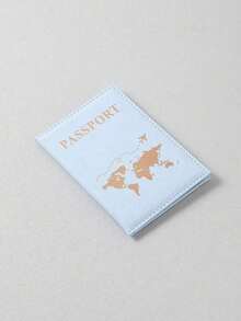 1 Porta-passaporte de PU Azul Claro Criativo com Clipe para Bilhete, Estojo de Passaporte Estiloso para Proteção de Passaporte em Viagens de Férias - Azul bebê - Visão 7
