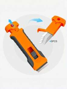 Multifunctional Adhesive Remover Scraper Tool Set, For Phone Screen Protector Installation, Car Decal Removal & Home Cleaning, DIY Repair Kit - Orange - View 11
