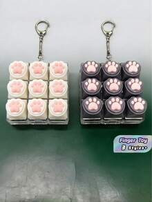 Llavero antiestrés, diseñado con teclas de teclado, adecuado para adultos como juguete para los dedos, con un anillo de presión con los dedos y que sirve como herramienta calmante. - Multicolor - Ver 1