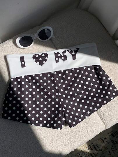 Comfortcana Women's Polka Dot Casual Shorts, Versatile For Summer Daily Wear