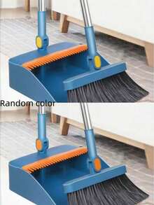2件套客厅必备家用清洁用品，包括扫帚带簸箕组合、超大折叠扫帚簸箕套装、家用扫帚、垃圾铲、加厚扫帚簸箕套装 - 彩色 - 查看 11