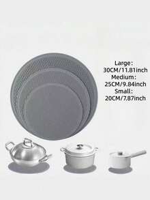 Juego de almohadillas de silicona en panal gris y agarradores, abridor de tarros antideslizante, tapete para microondas - Regalos prácticos de Navidad para el hogar y la cocina, utensilios de cocina - Gris - Ver 12