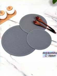 Juego de almohadillas de silicona en panal gris y agarradores, abridor de tarros antideslizante, tapete para microondas - Regalos prácticos de Navidad para el hogar y la cocina, utensilios de cocina - Gris - Ver 1