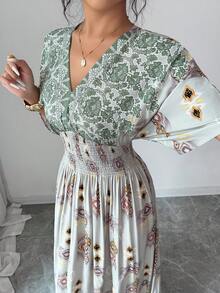 SHEIN Lacomfia 素雅碎花长款休闲连衣裙 - 彩色 - 查看 4