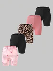 5 Sets Cute Girls Legging Fabric Machine Washable Smooth Skin Friendly Comfortable Fit - Multicolor - View 3