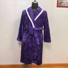 1 buah Jubah Tidur Wanita, Jubah Mandi Bergaya Motif Stroberi, Jubah Hangat Lembut dan Longgar Lengan Panjang untuk Musim Dingin, Cocok untuk Pesta, Sehari-hari, Pelajar, Pernikahan Musim Panas, Dekorasi Rumah dan Kamar Mandi - Purple - View 7